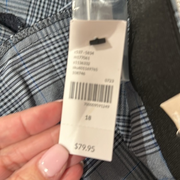 Blue plaid pants.  Brand new. - Picture 4 of 4